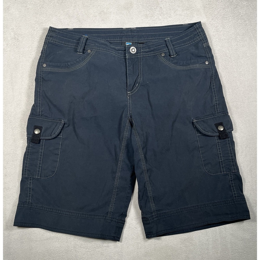 KUHL Shorts Womens 12 Dark Navy Blue Cargo Hiking Outdoor Vintage Patina Dye 12"